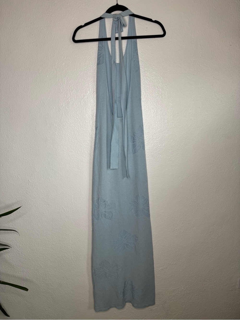 SNDYS x Revolve Light Blue Tahiti Halter Maxi Dress with Tie Back Sz M - Picture 8 of 11